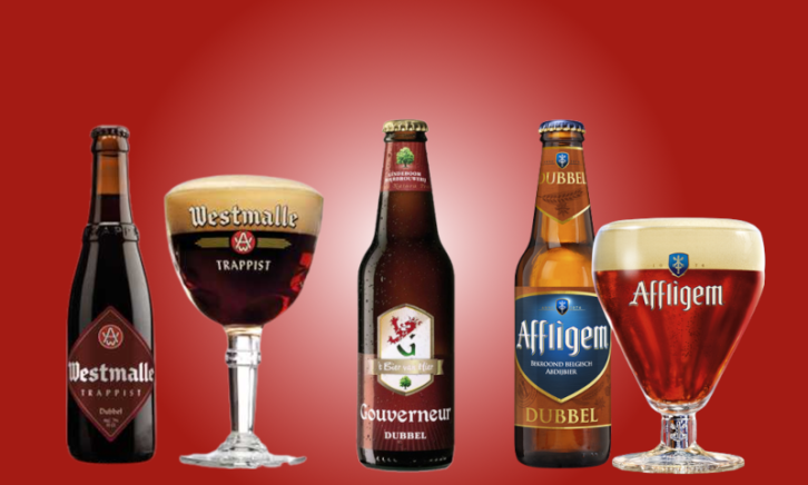 Dubbel bier banner Drie dubbel bieren